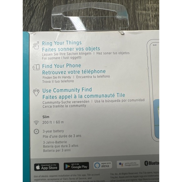 New! Tile Slim Bluetooth Tracker Wallet Finder Locator 3 Year Battery NIP - Picture 5 of 5